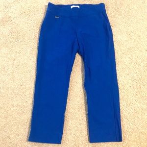 Peck & Peck bright blue cropped pants.